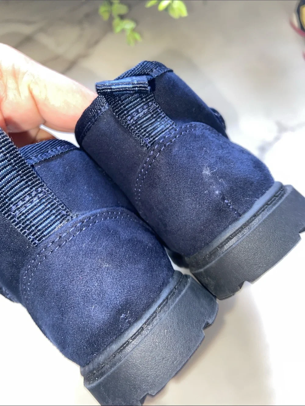 Baby Navy Faux-Shearling Winter Boots Size 5